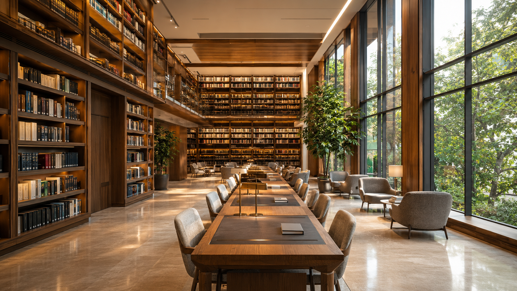 Modern institutional library
